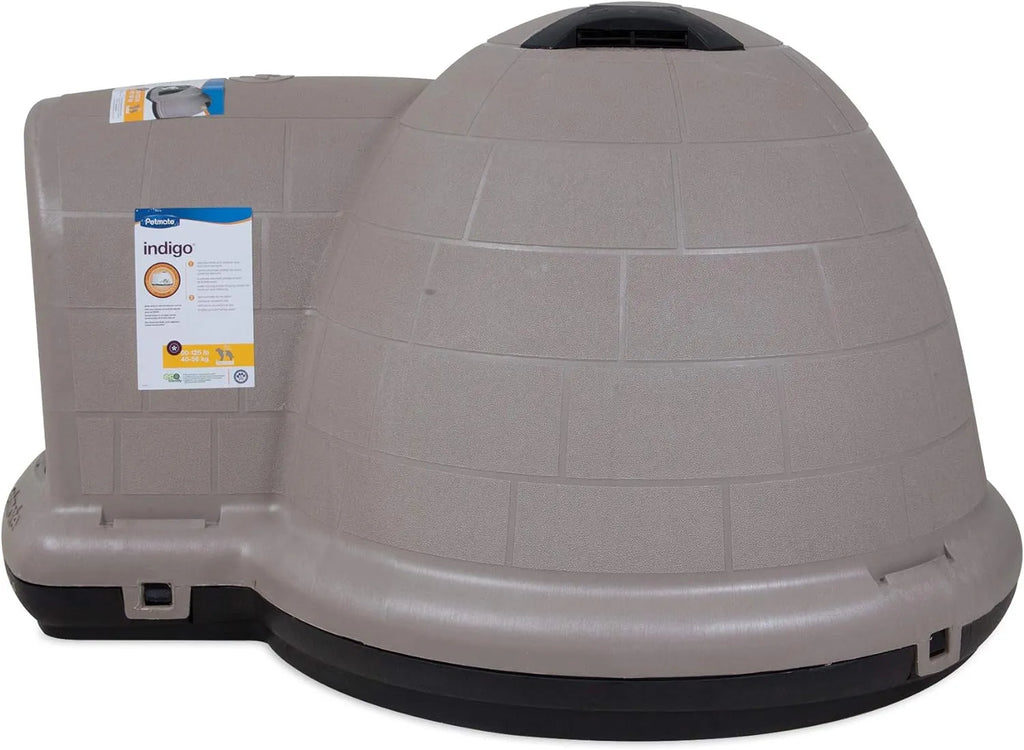 Petmate Indigo Dog House (Igloo Dog House, Made in USA with 90% Recycled Materials, All Weather Protection Pet Shelter) for XL Dogs 90 to 125 pounds, Made in USA