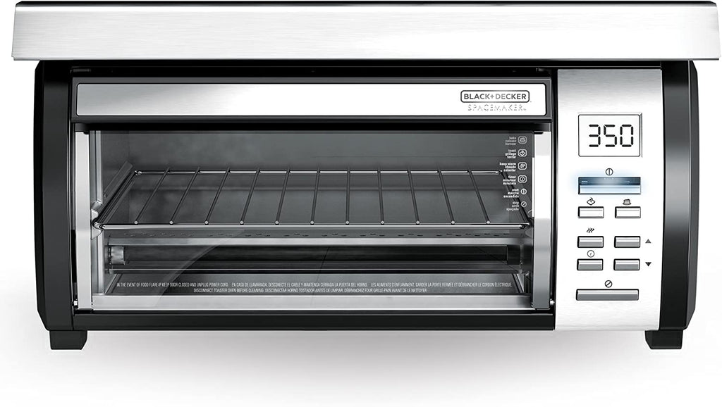 BLACK+DECKER SpaceMaker Under-Counter Toaster Oven, Digital Controls, Black/Stainless Steel, Fits 9锟芥�锟斤拷 Pizza, TROS1000D
