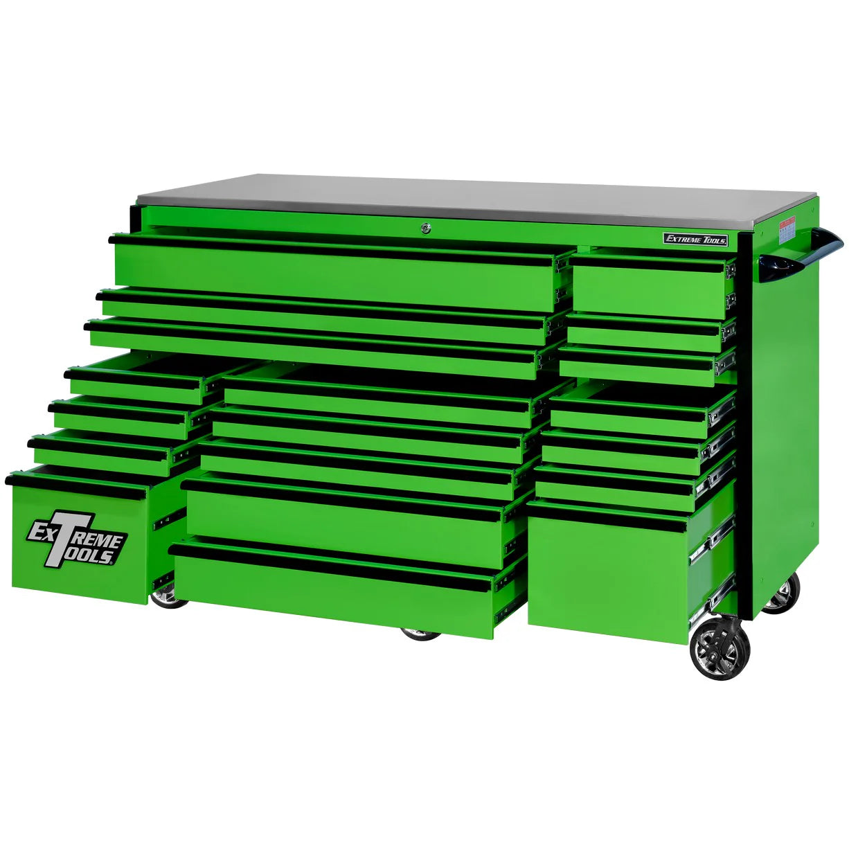 Extreme Tools RX250 Series 72-in x 30-in Roller Cabinet 19-Drawer 250 lb Drawer Slides